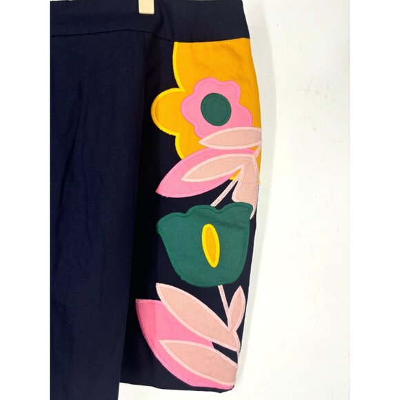 NWOT Boden Embroidered Mini Skirt in Navy Applique Blue Pink 20 22 - Picture 5 of 6